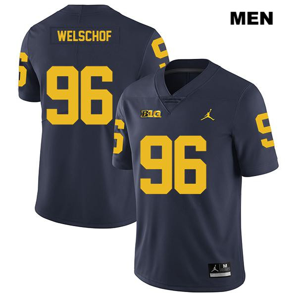 Men's NCAA Michigan Wolverines Julius Welschof #96 Navy Jordan Brand Authentic Stitched Legend Football College Jersey LS25N41LS